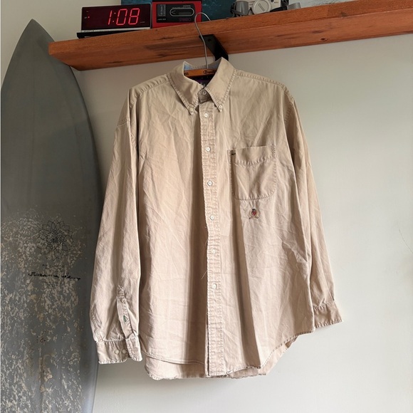 Vintage Tommy Hilfiger button down shirt heavy / thick Large 1990s - Picture 1 of 7